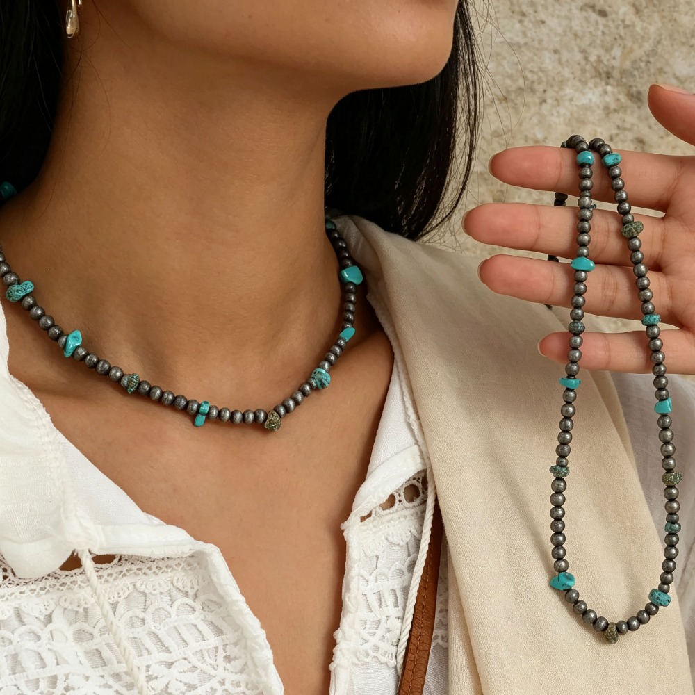Fashion Ethnic Wear For Men - Men Bohemian Ethnic Beaded Necklace Natural