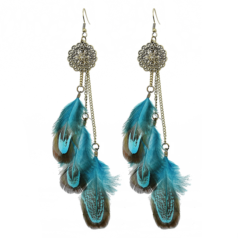 Ethnic Indian Fashion - Bohemian Feather Earrings For Women Vintage