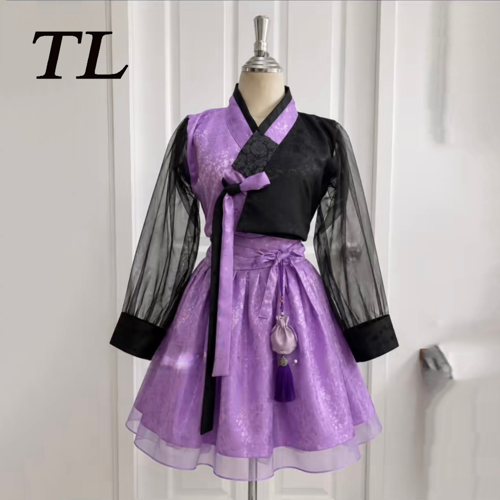 Hanbok Modern Set - TL Concert Purple And Black Modern