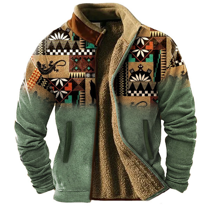 Fashion Ethnic Wear For Men - Winter Men's Long Sleeved Full Zipper