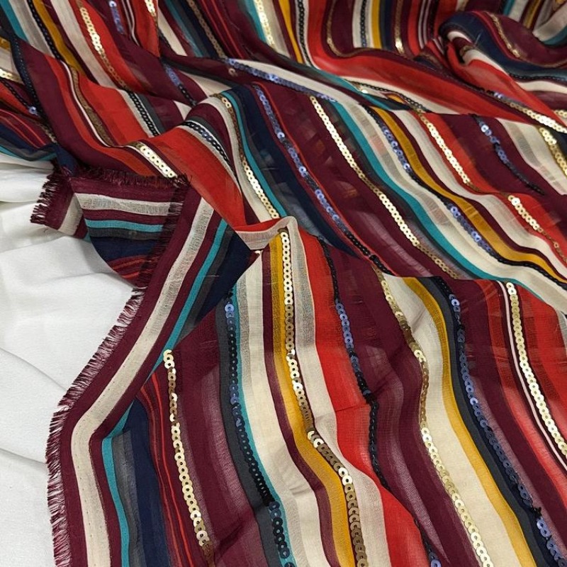 Colorful Striped Embroidered S - đánh giá và giá Ethnic Fashion Design