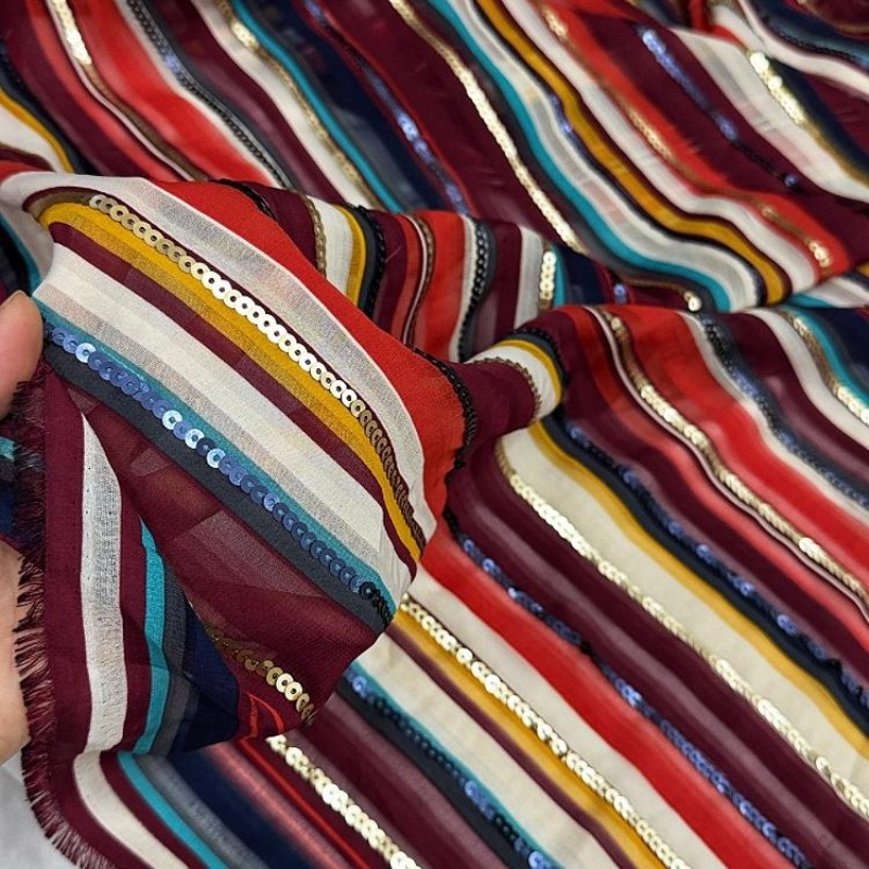 Colorful Striped Embroidered S - đánh giá và giá Ethnic Fashion Design
