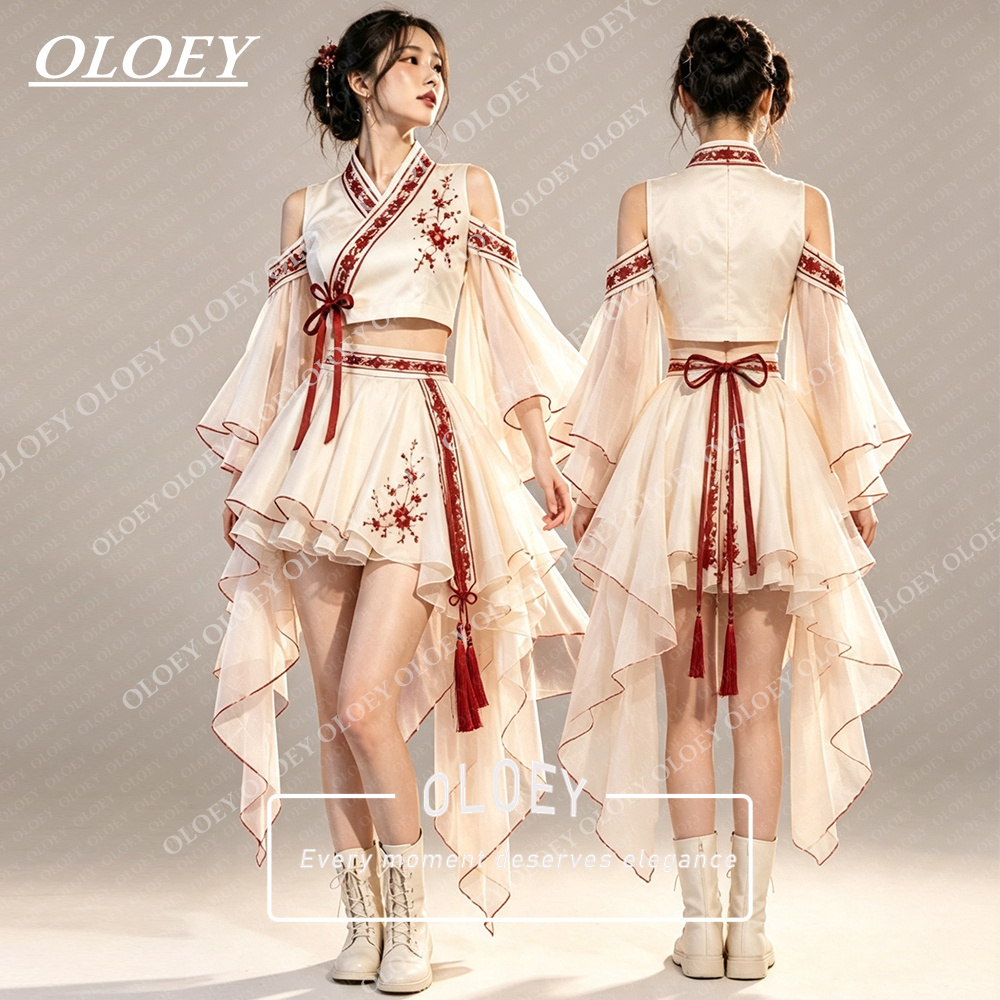 OLOEY Modern Red Embroidery Iv - đánh giá và giá Hanbok Modern Set