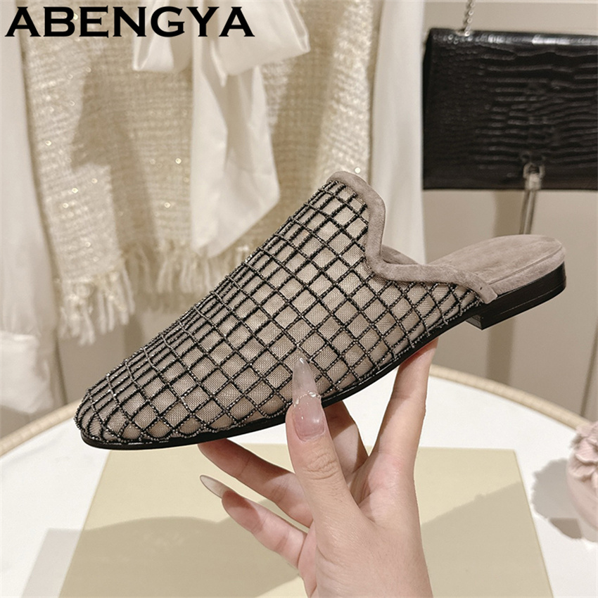 Shiny Lace Mesh Round Toe Flat - đánh giá và giá Ethnic Fashion Women