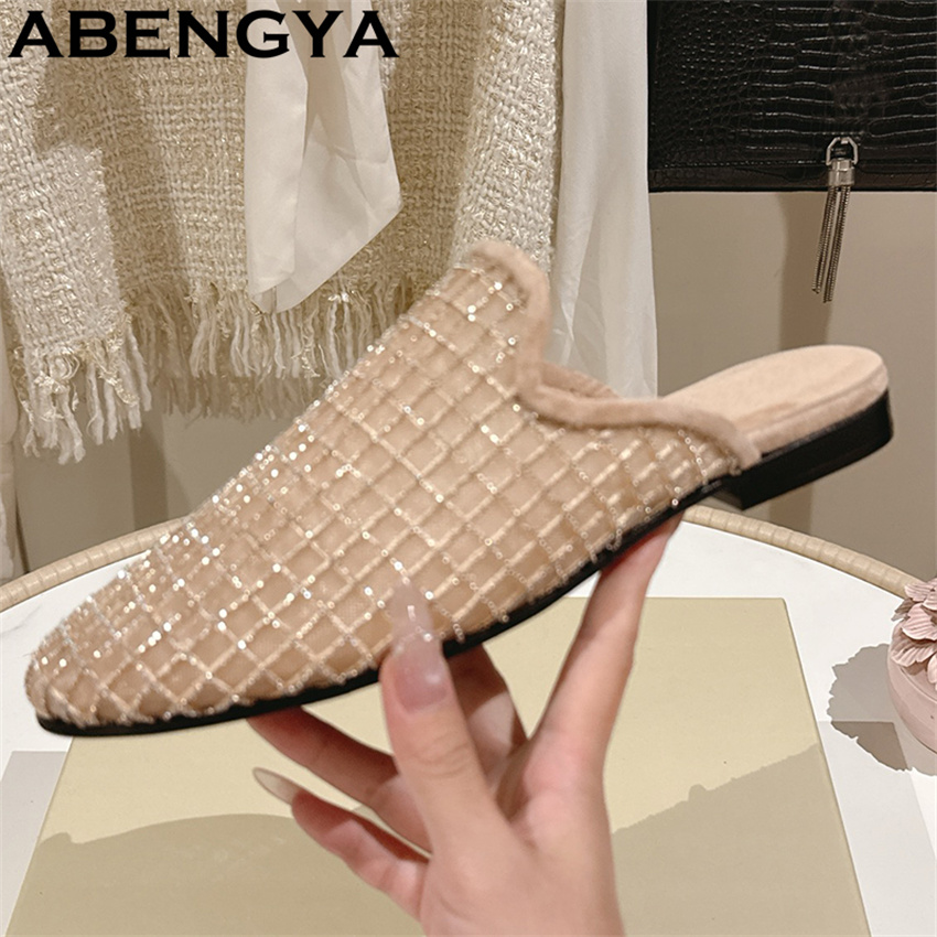 Shiny Lace Mesh Round Toe Flat - đánh giá và giá Ethnic Fashion Women