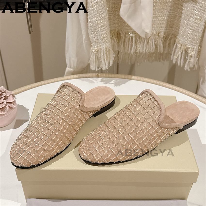 Shiny Lace Mesh Round Toe Flat - đánh giá và giá Ethnic Fashion Women