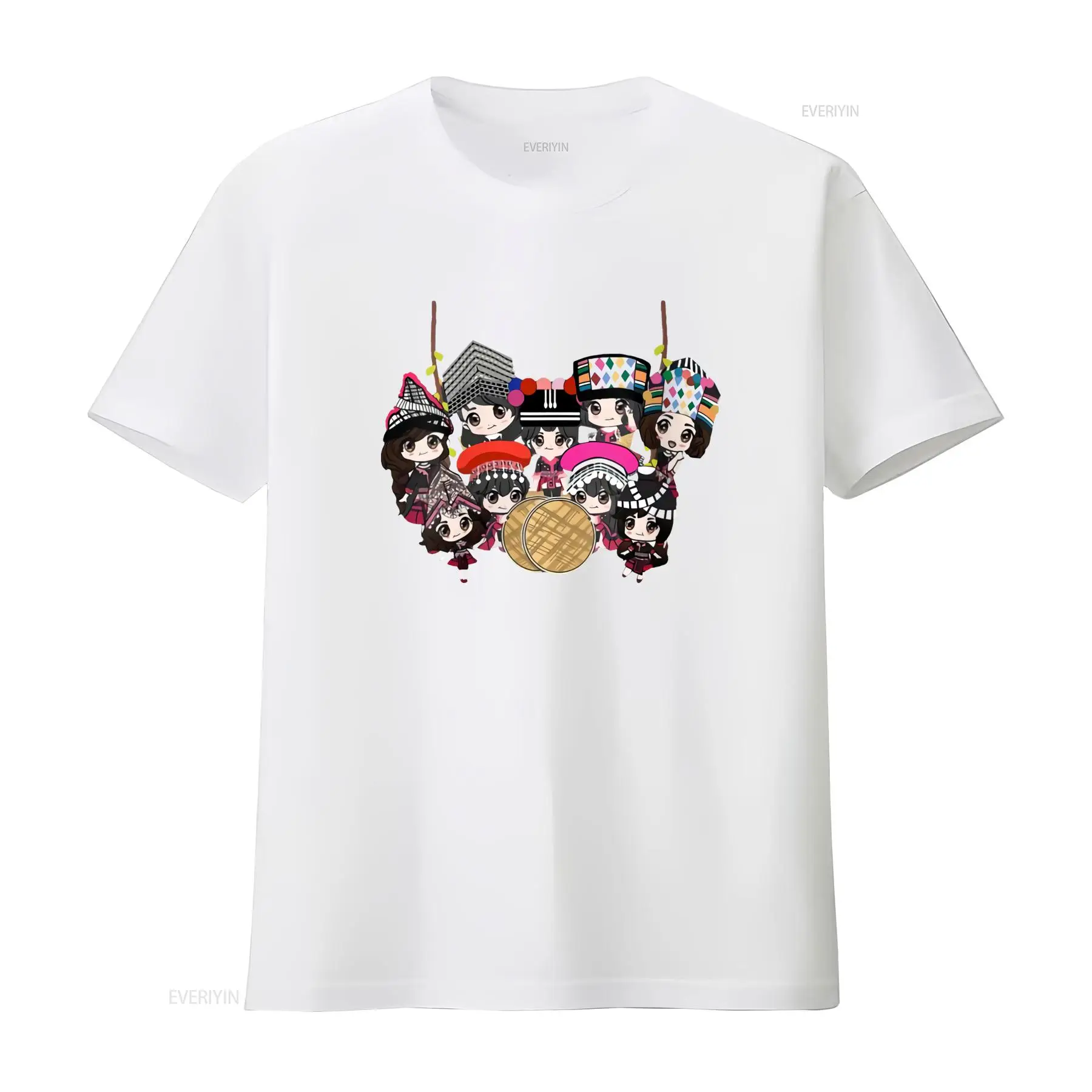 9 Hmong Girls Cartoon Print T  - đánh giá và giá Fashion Ethnic Wear For Men