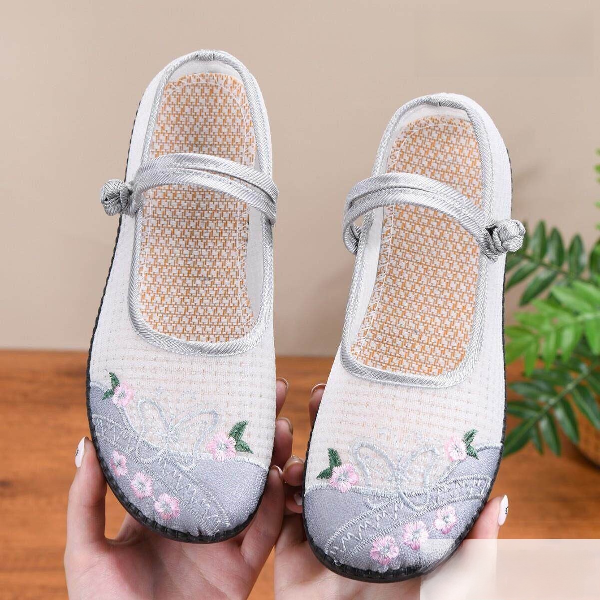 Breathable Embroidered Flat Bo - đánh giá và giá Ethnic Fashion Online