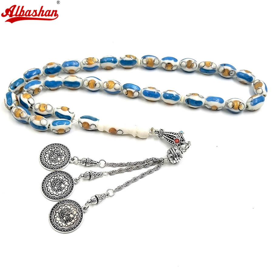 Camel bone Tasbih with Blue li - đánh giá và giá Ethnic Fashion Online