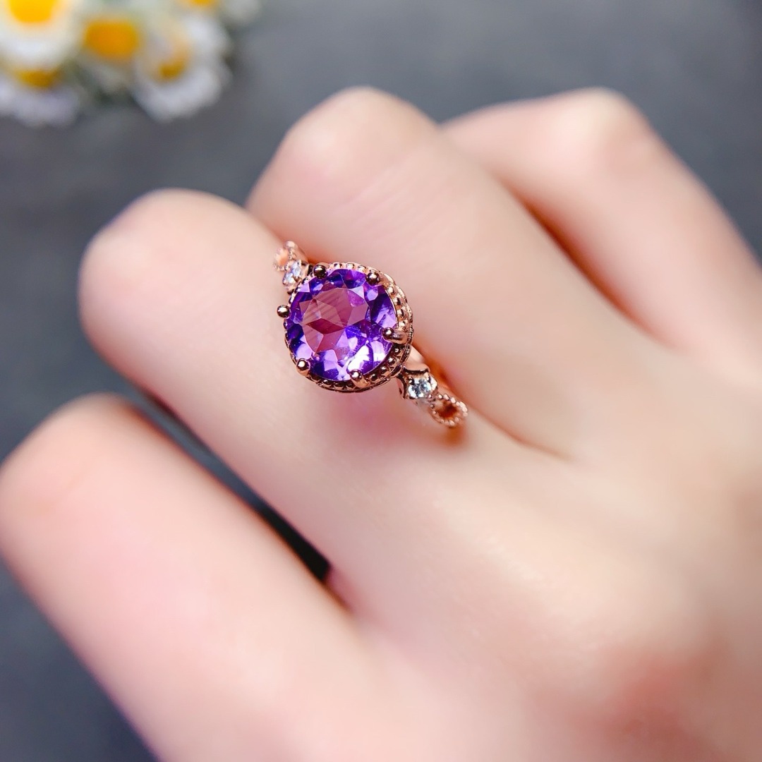 Dazzling Natural Amethyst Ring - đánh giá và giá Ethnic Wear Fashion Designer