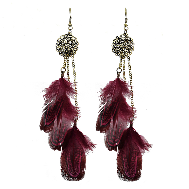 Bohemian Feather Earrings For  - đánh giá và giá Ethnic Indian Fashion