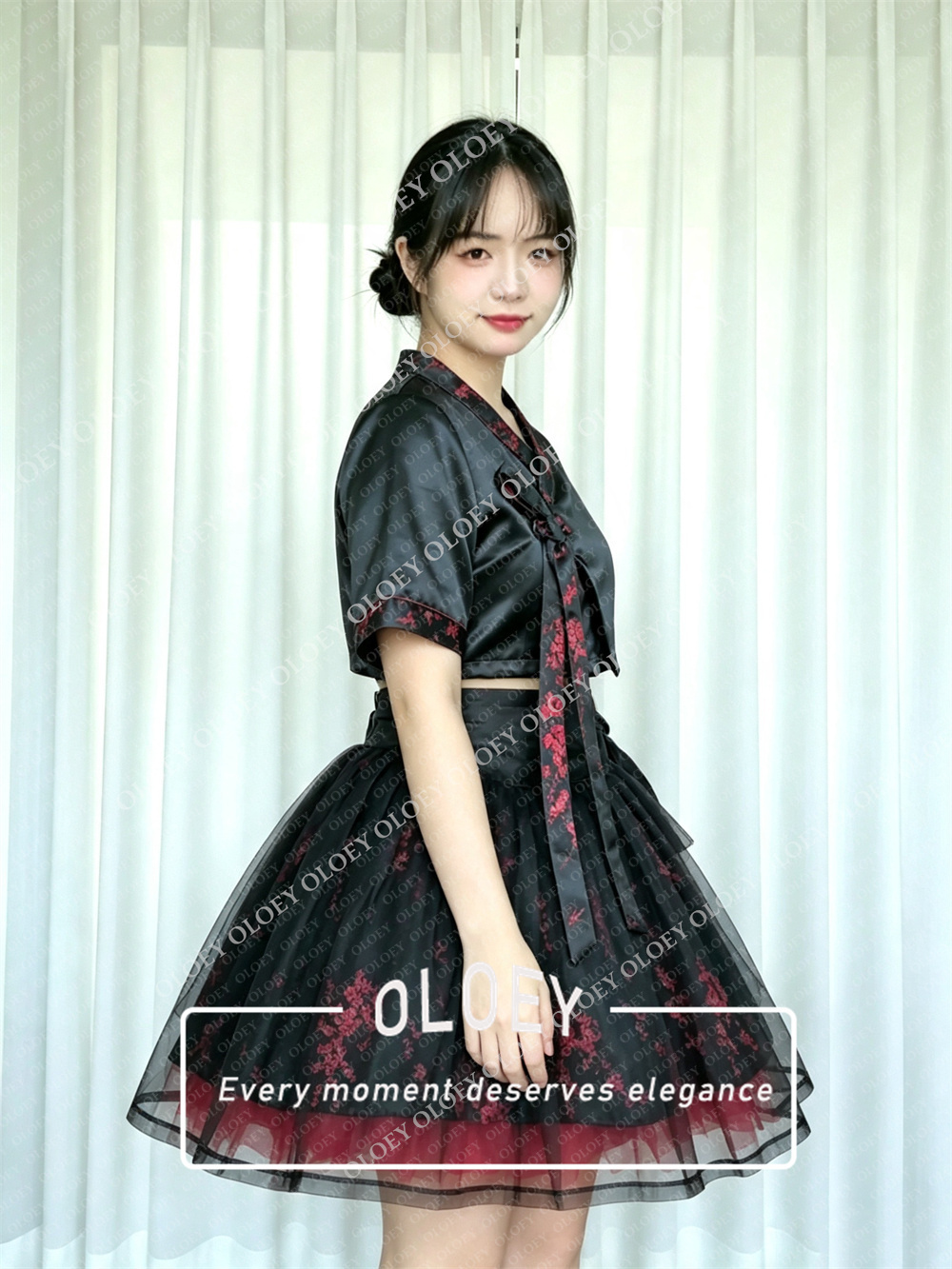 OLOEY Modern Black Short Conce - đánh giá và giá Hanbok Modern Set