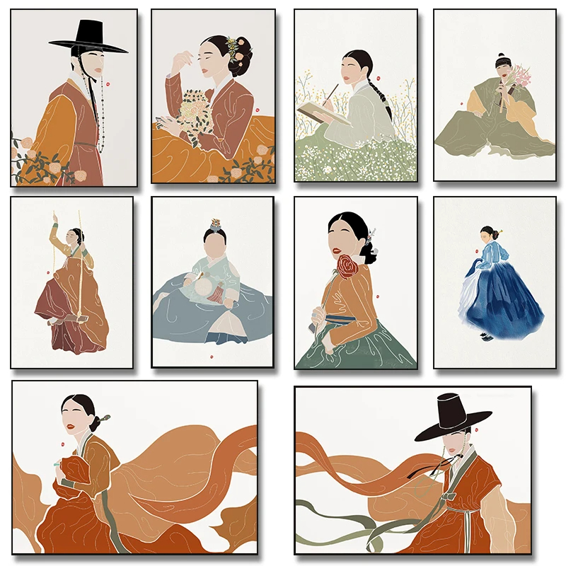 Korean Hanbok Boho Art Posters - đánh giá và giá Hanbok Modern Set