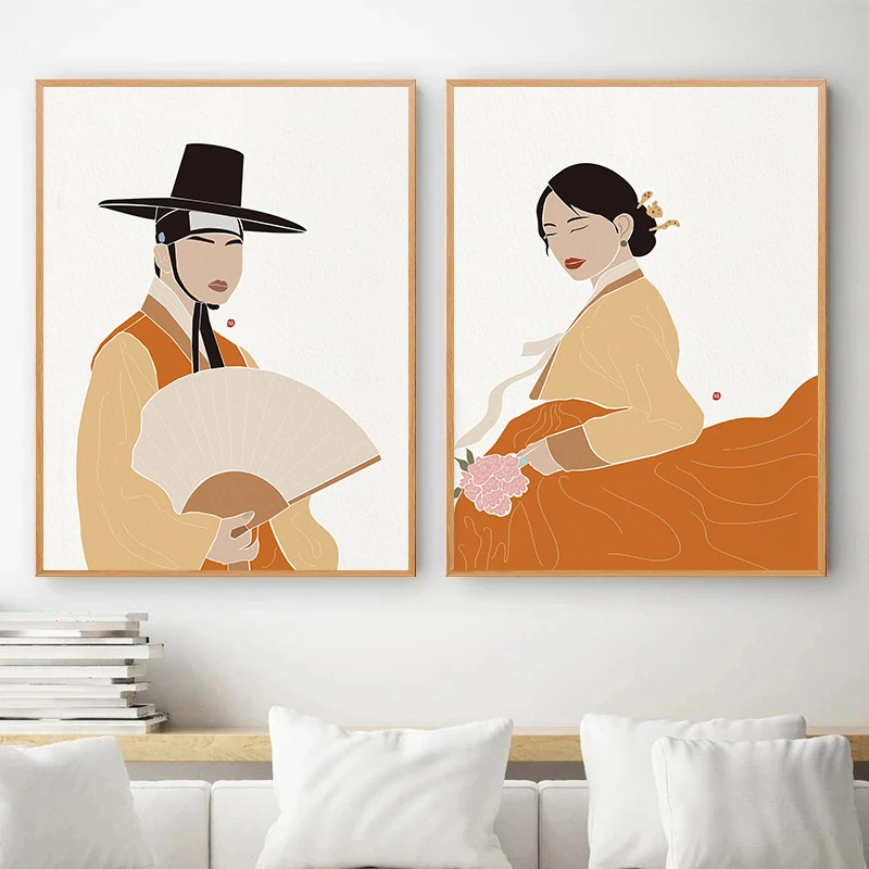 Korean Hanbok Boho Art Posters - đánh giá và giá Hanbok Modern Set