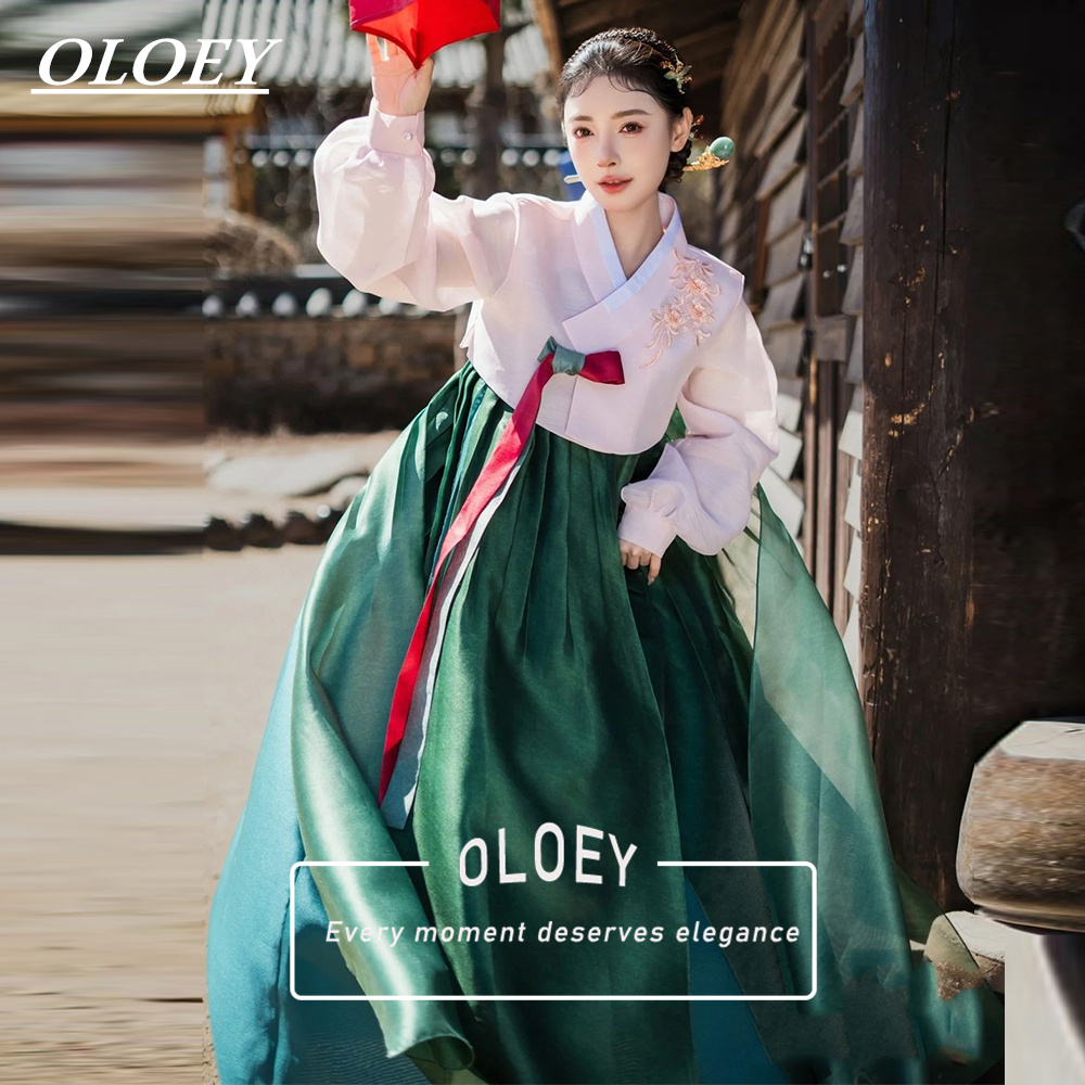 OLOEY Elegant Green Korea Wedd - đánh giá và giá Hanbok Modern Set