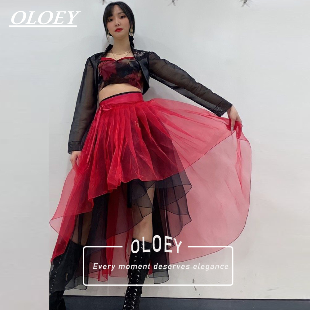 OLOEY Modern Red Black Concert - đánh giá và giá Hanbok Modern Set