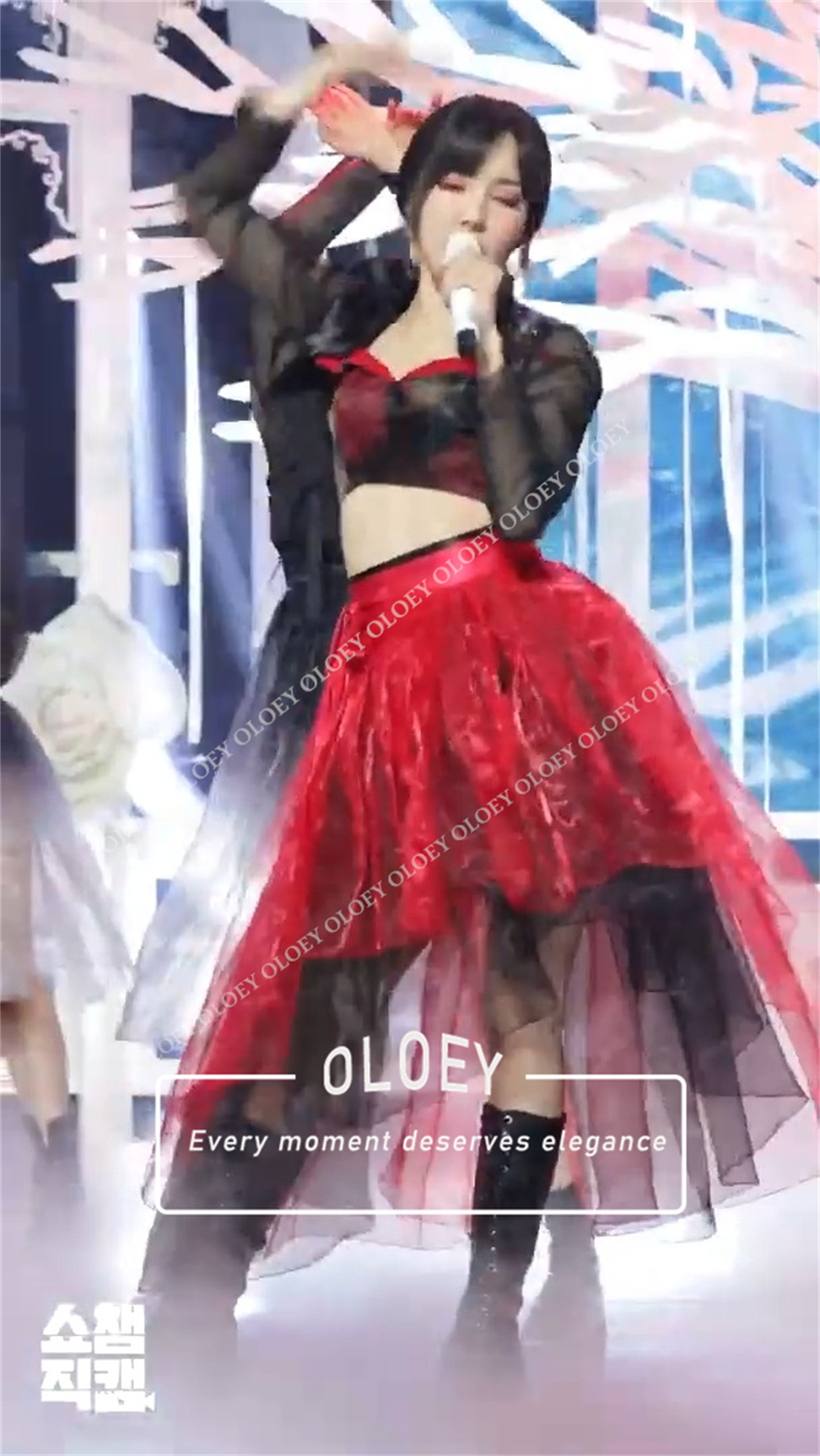 OLOEY Modern Red Black Concert - đánh giá và giá Hanbok Modern Set