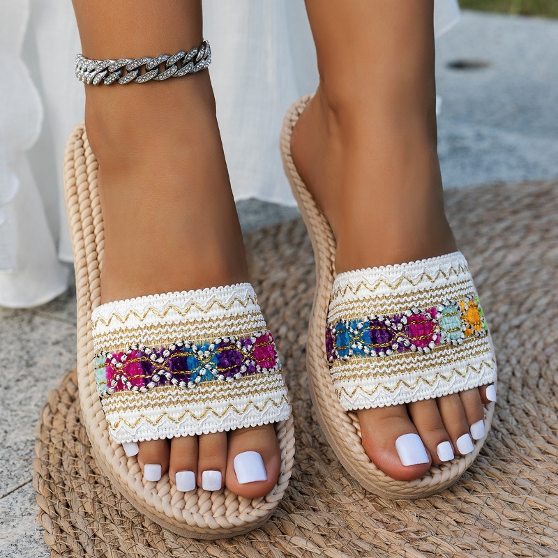 Women Slippers Outdoor Flat De - đánh giá và giá Ethnic Fashion Design