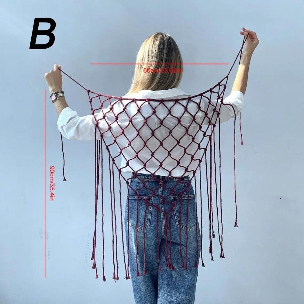 Bohemian Netted Fringe Scarf S - đánh giá và giá Ethnic Fashion Design