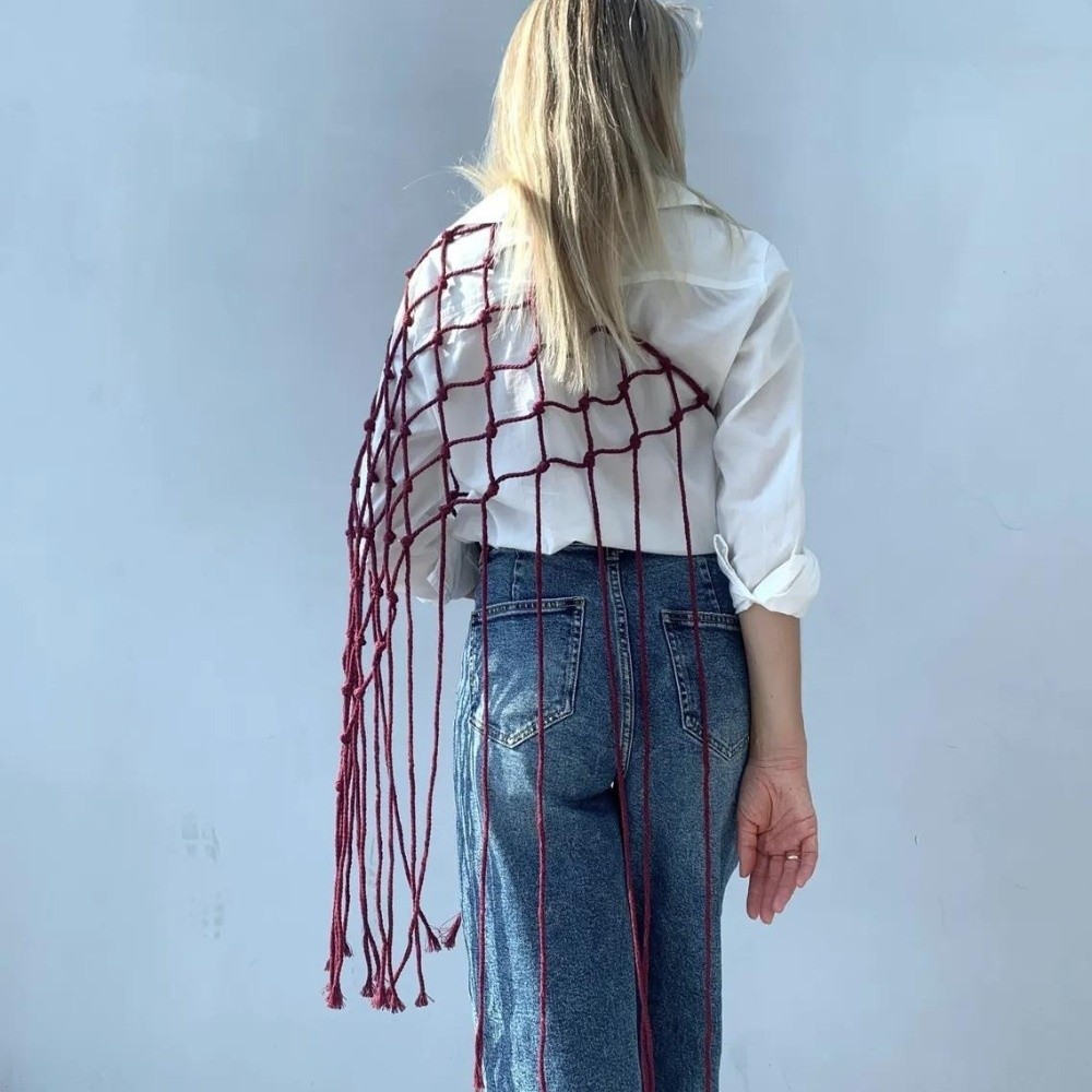 Bohemian Netted Fringe Scarf S - đánh giá và giá Ethnic Fashion Design