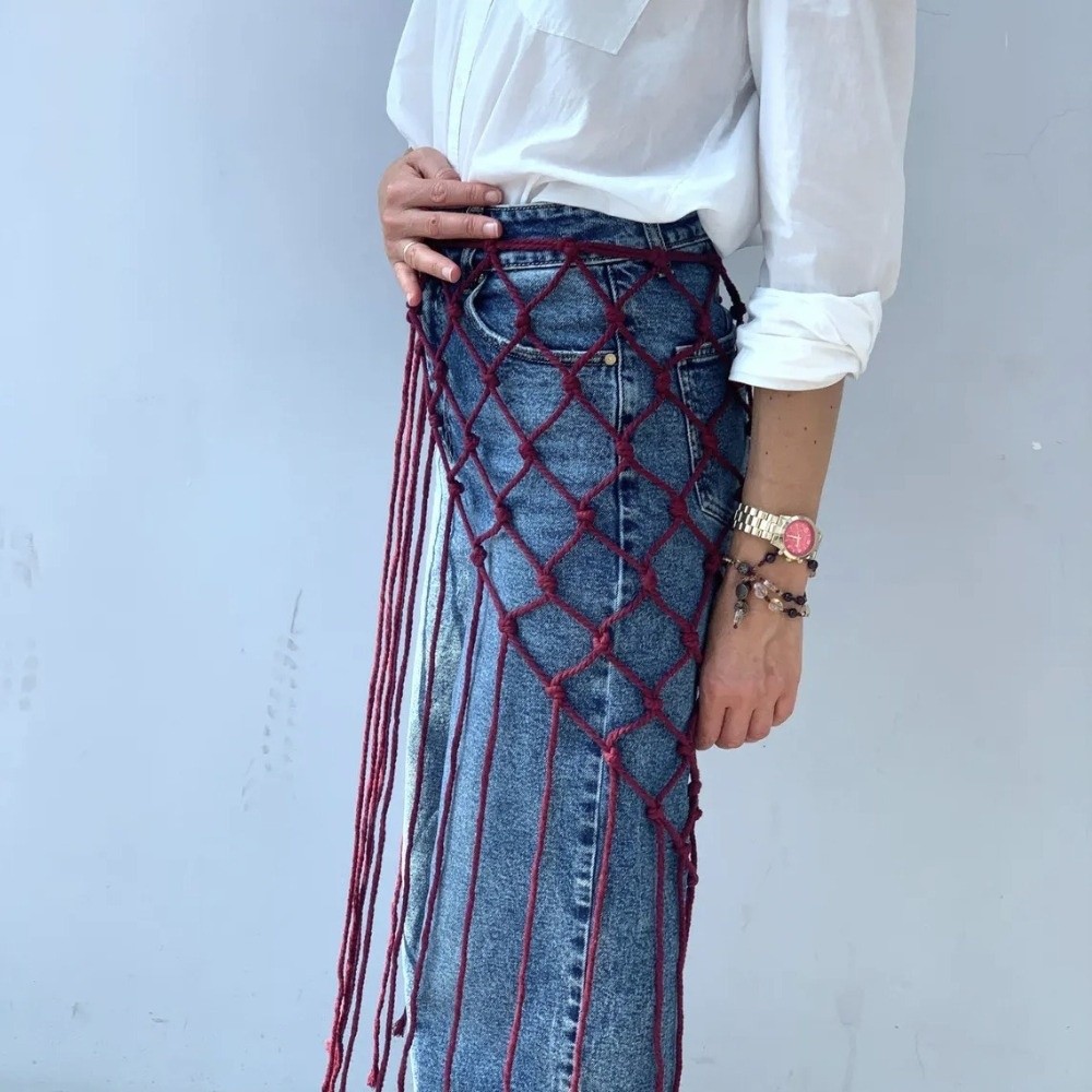 Bohemian Netted Fringe Scarf S - đánh giá và giá Ethnic Fashion Design