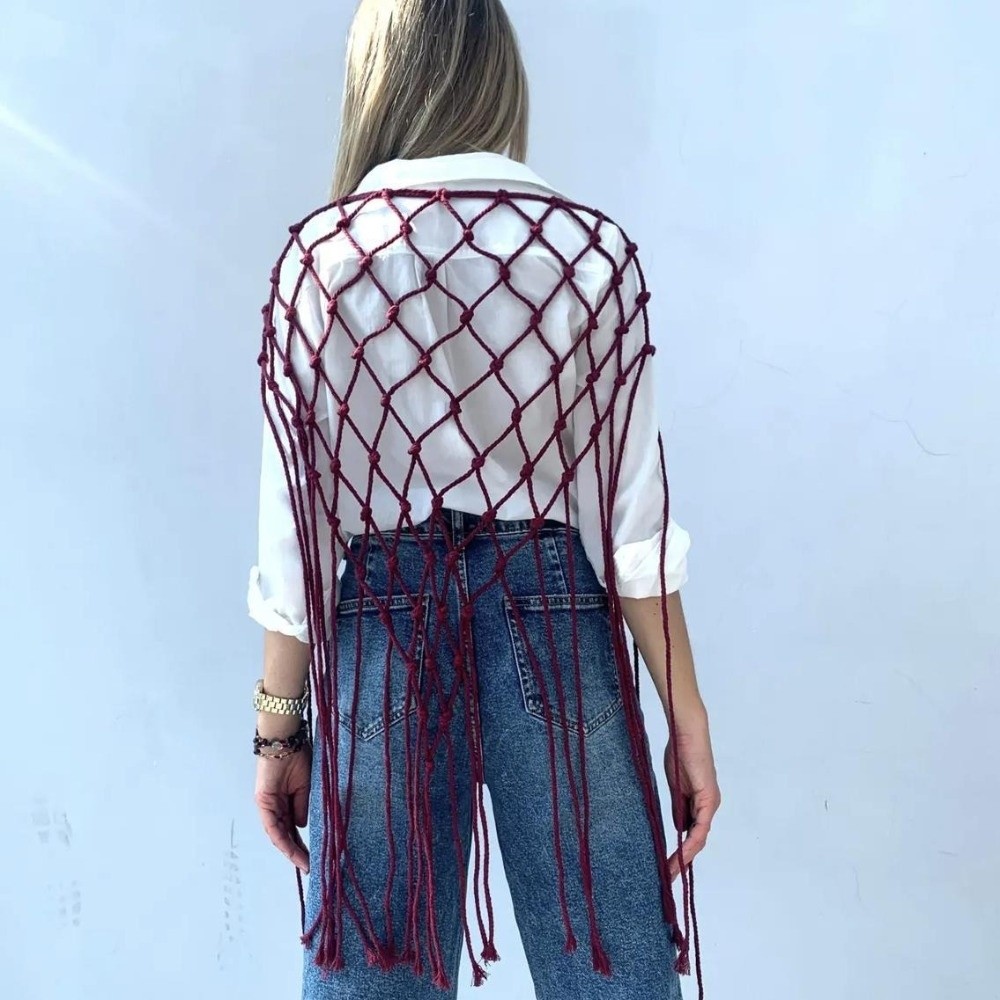 Bohemian Netted Fringe Scarf S - đánh giá và giá Ethnic Fashion Design