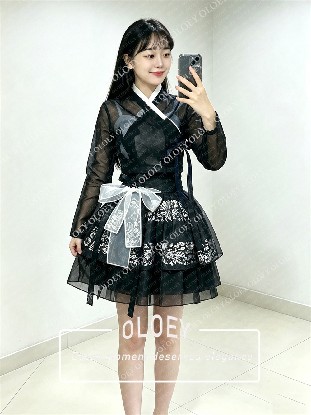 OLOEY Modern Black Short Conce - đánh giá và giá Hanbok Modern Set